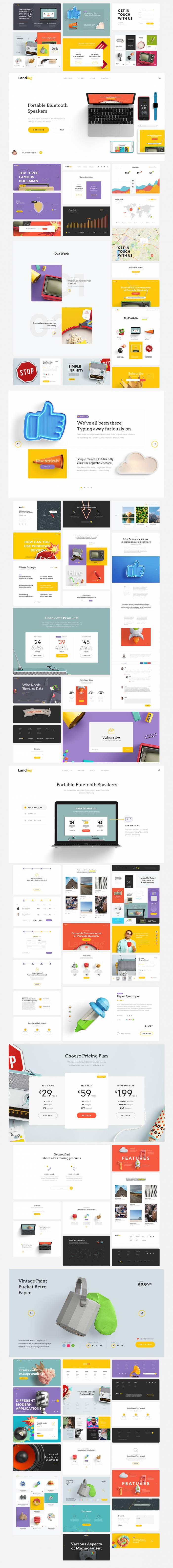 Landing UI Kit (.Psd + .Sketch) Landing UI Kit (.Psd + .Sketch) скачать бесплатно